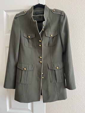 White House Black Market Olive Military-Style Blazer